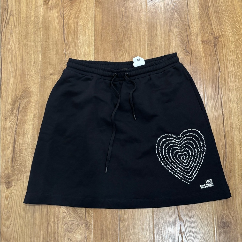 LOVE MOSCHINO Poetry lettering heart Sweat Skirt